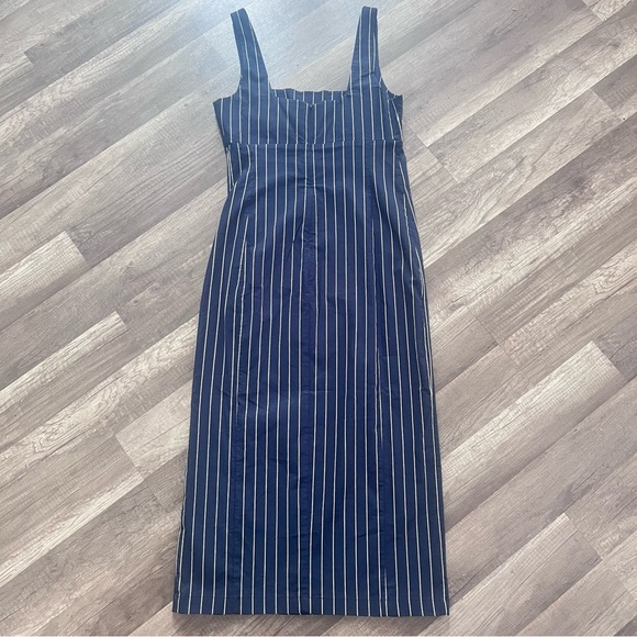 Anthropologie Slim Square-Neck Slit Midi Dress Size M - Picture 12 of 15